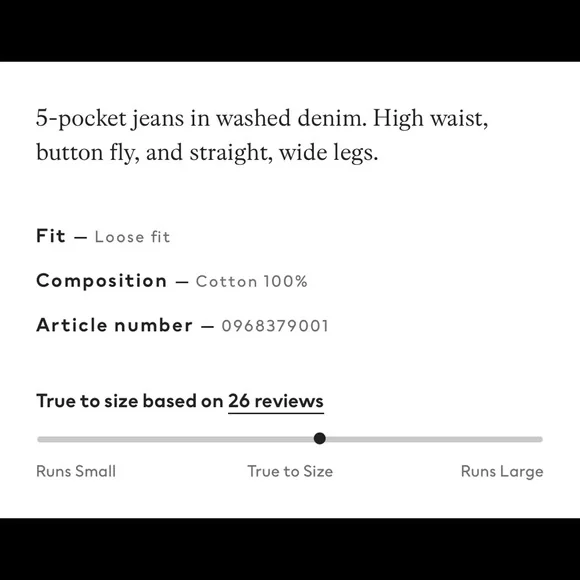 BNWT the TikTok Famous H&M Jeans! Loose Straight High Rise Jeans - Picture 6 of 6